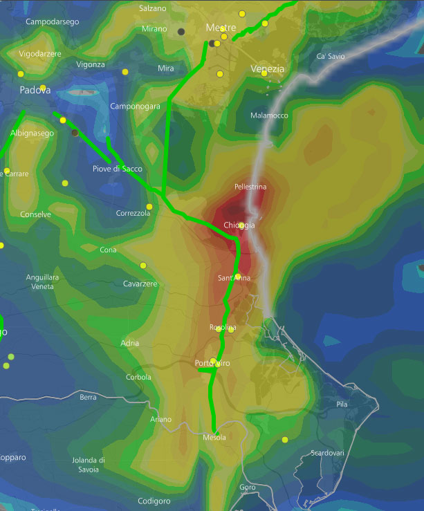 Cartina allerte meteo in corso